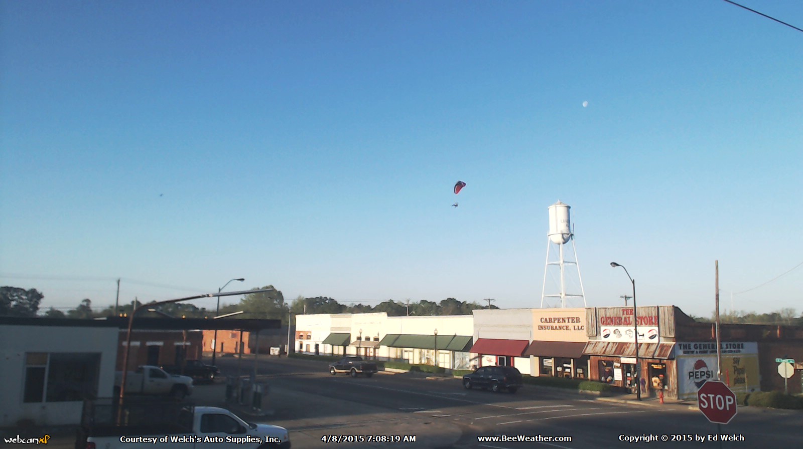 April 8, 2015 - A parachuter over Luverne.